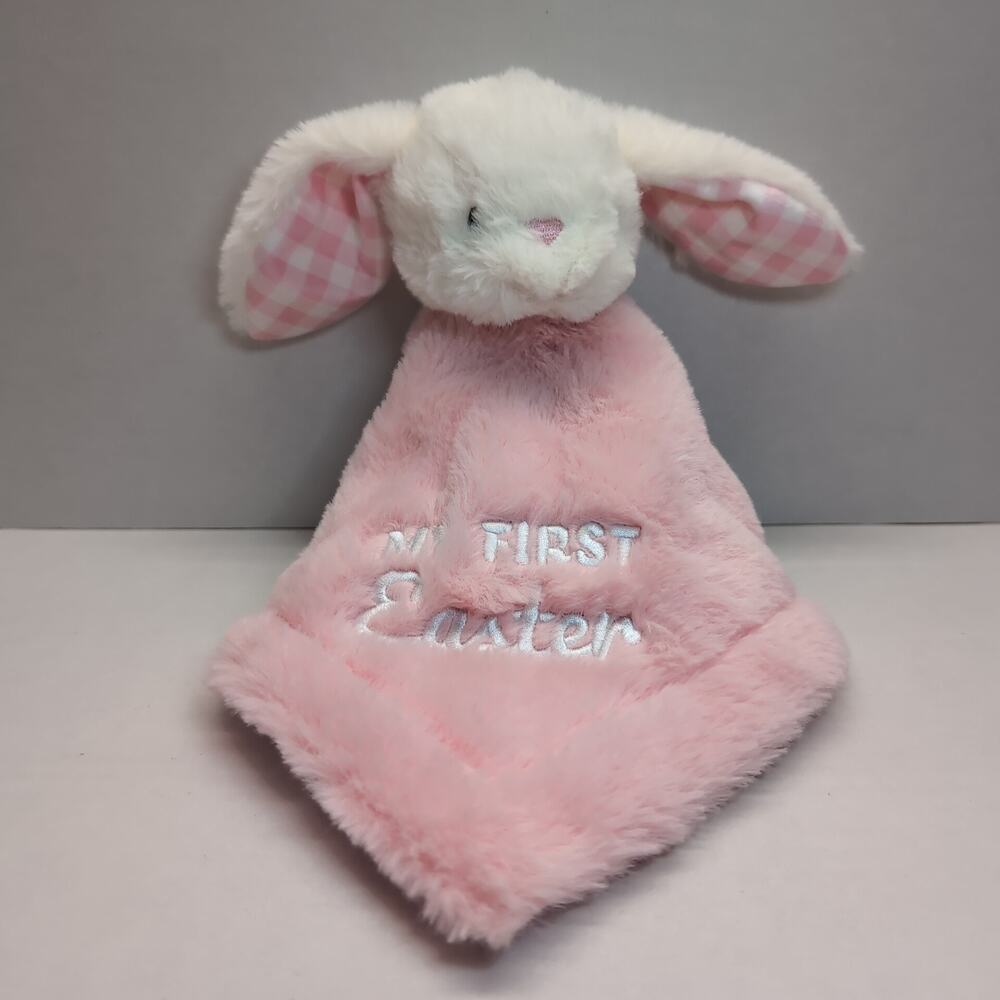 MTY International My First Easter Lovey Rattle Security Blanket Baby Plush Pink‎
